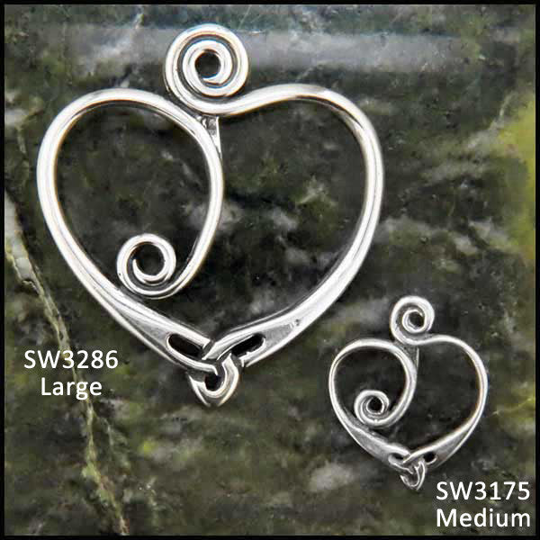 Celtic Spiral heart pendant in Sterling Silver