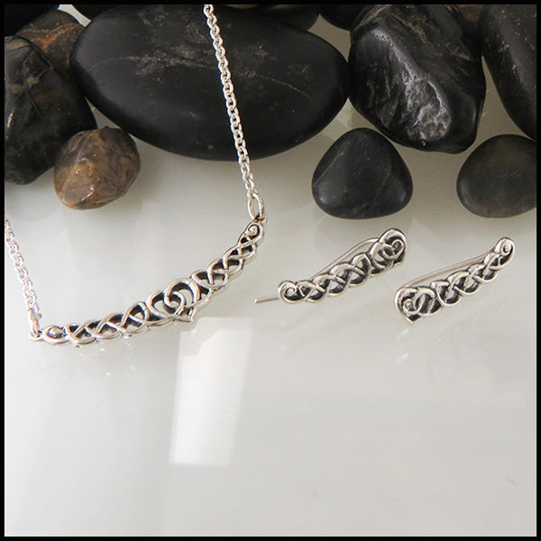 Celtic Heart Knot Necklace and Earring Set