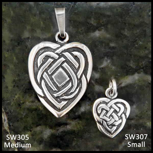 Celtic heart pendant in Sterling Silver