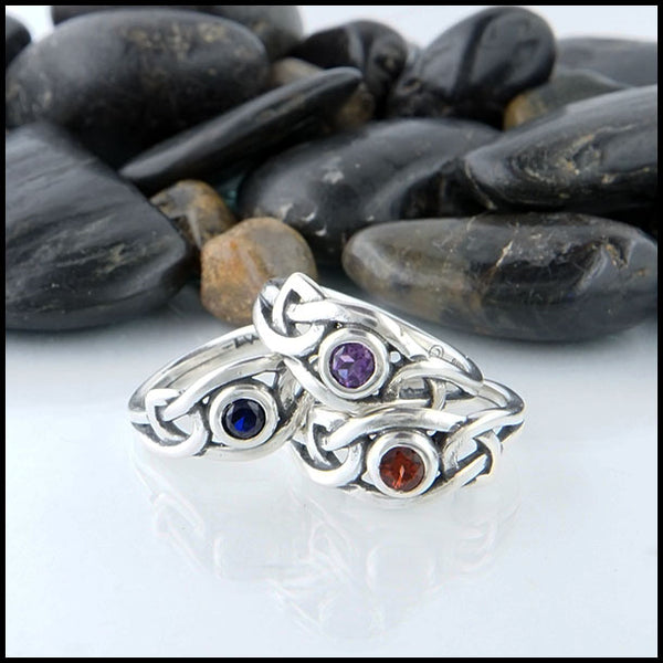 Fiona Knot Ring with Sapphire in Silver by Walker Metalsmiths