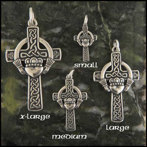 4 Size options of Claddagh Cross